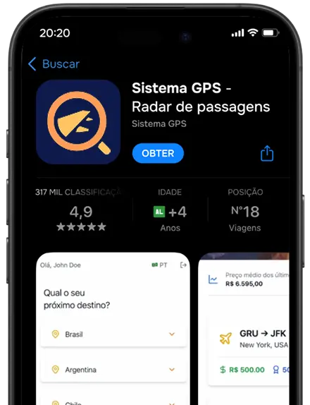 Print do app Sistema GPS